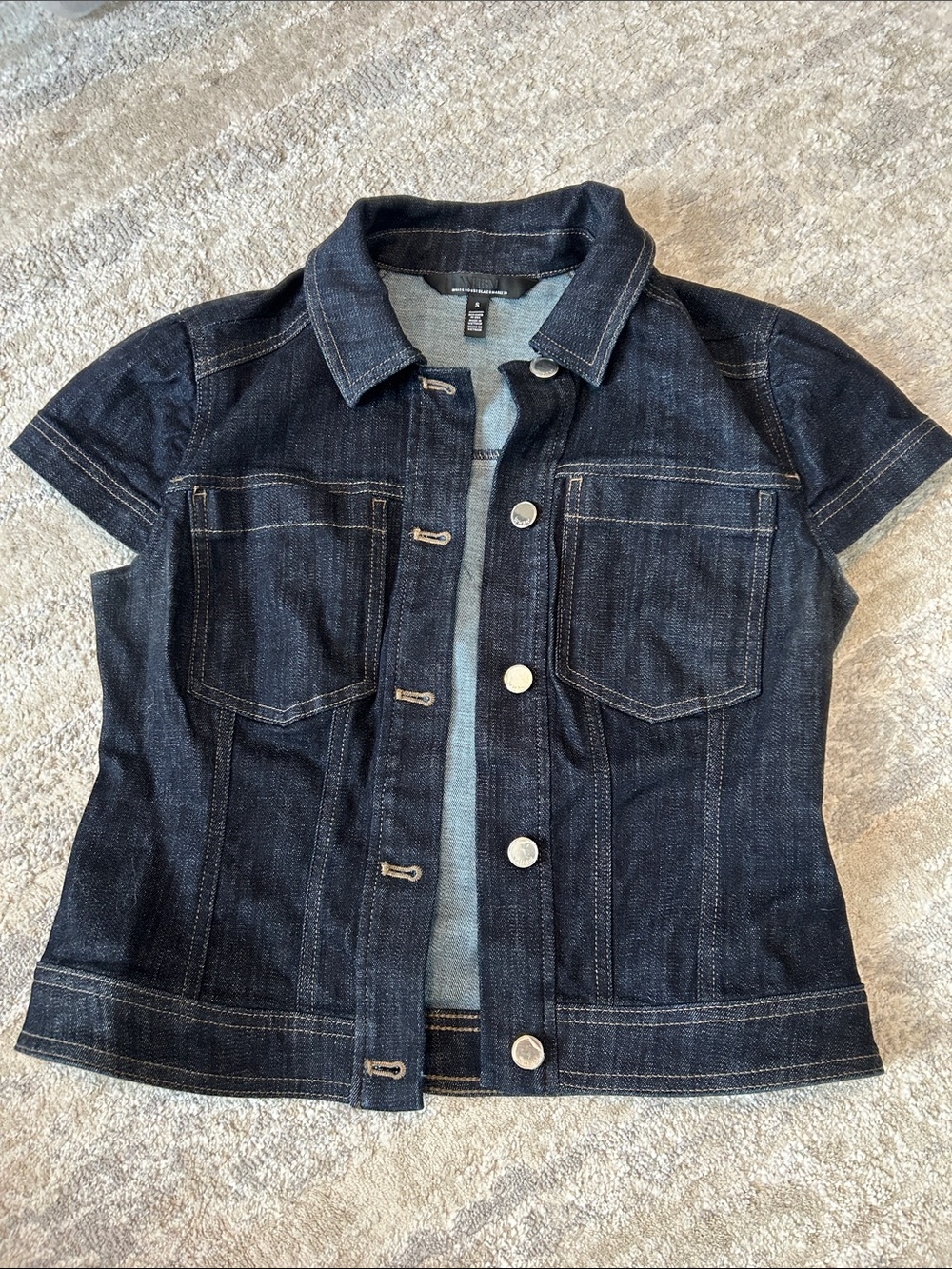 white house black market denim top